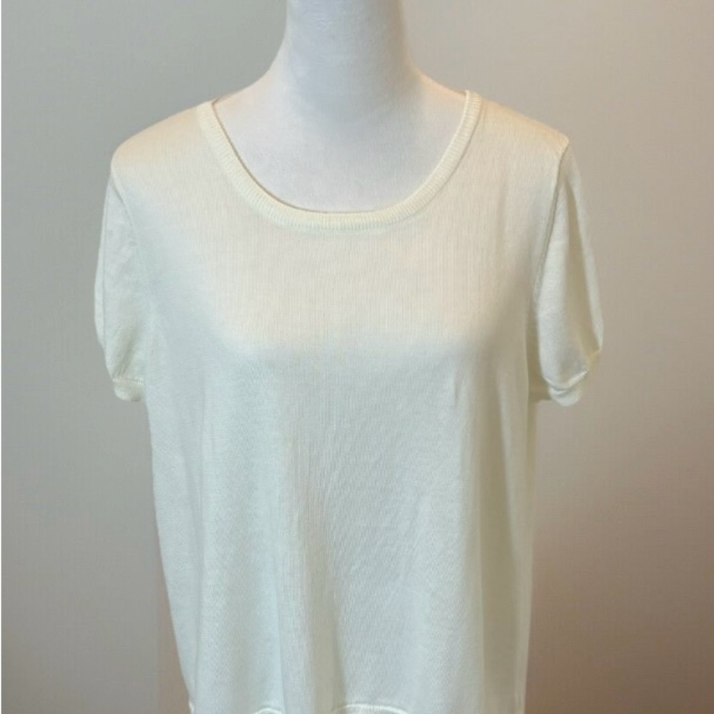 NWT Apt.9 Short Sleeve Cream Sweater Size XL